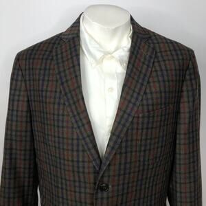 JKT New York 40R Men's 100% Wool Two Button Sport Coat Jacket Multicolor MINT